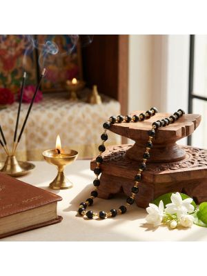 Rudraksha Beads Gold Chain-hover