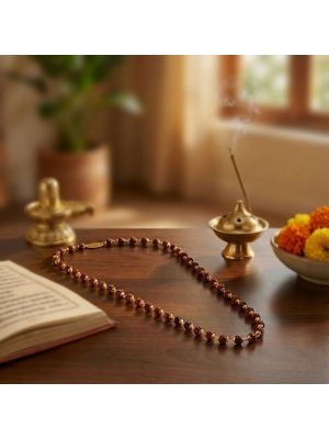 Rudraksha Beads Gold Chain-hover