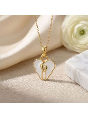 Luxury Heart Foot Casting Pendant-hover