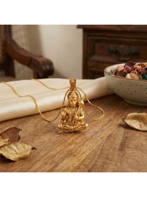 Traditional Lord Hanuman Gold Pendant-hover