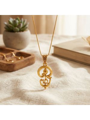 Traditional Murugan Vel Gold Pendant-hover