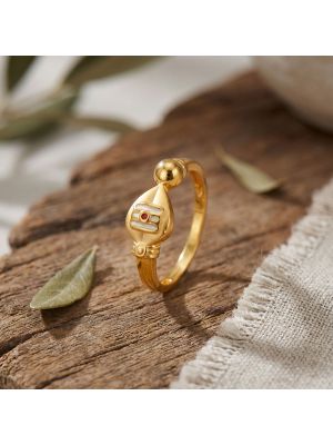 Devotional Casting Gold Ring-hover