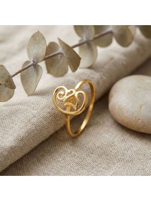 Heart Swirl Casting Gold Ring-hover