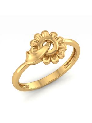 Ladies Floral Swirl Casting Gold Ring-hover