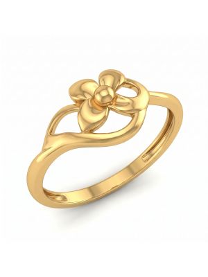 Ladies Radiant Floral Casting Gold Ring-hover