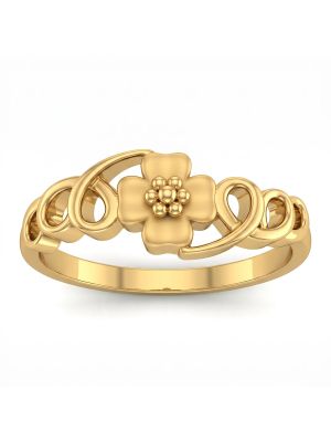 Ladies Floral Petal Casting Gold Ring-hover