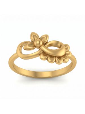 Ladies Floral Infinity Casting Gold Ring-hover