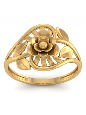 Rose Petal Ladies Casting Gold Ring-hover