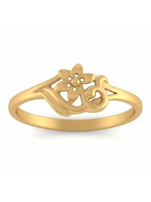 Botanical Casual Wear Gold Ring-hover