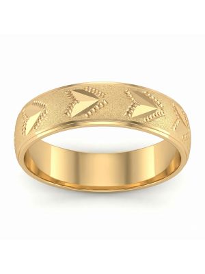 Unisex Textured Gold Ring-hover