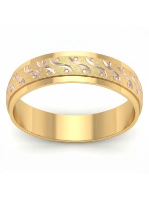 Carved Wave old wedding Ring-hover
