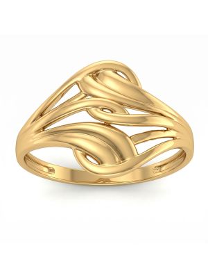 Modern Leaf Gold Ring-hover