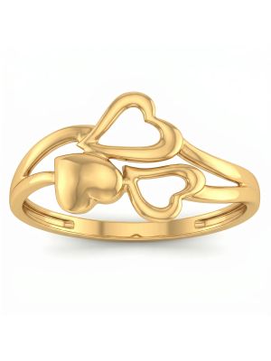 Ladies Gold Heart Ring-hover