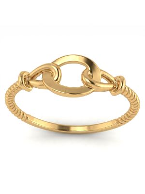 Textured Rope Gold Ring-hover