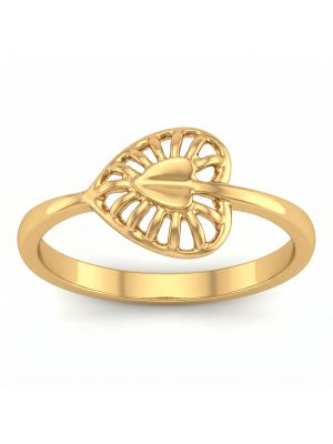 Ladies Casting Heart Gold Ring-hover