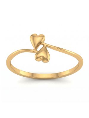 Twin Heart Bypass Ring Gold-hover
