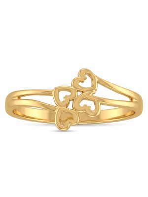 Modern Hearts Gold Ring-hover