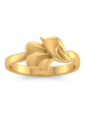 Feather Leaf Gold Ring-hover