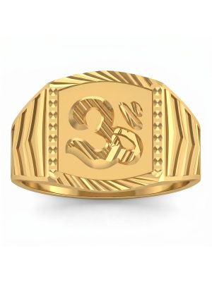 Gents Gold Om Signet Ring-hover