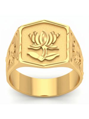 Traditional Flower Gold Ring-hover