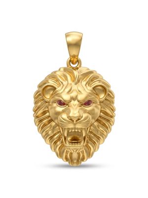 Majestic Alpha Lion Casting Gold Pendant-hover