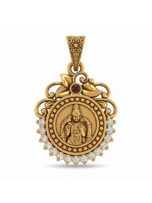 Traditional Meenakshi Amman Gold Dollar-hover