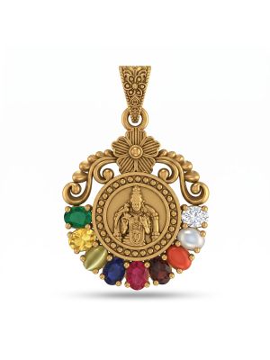 Traditional Navaratna Meenakshi Gold Dollar-hover