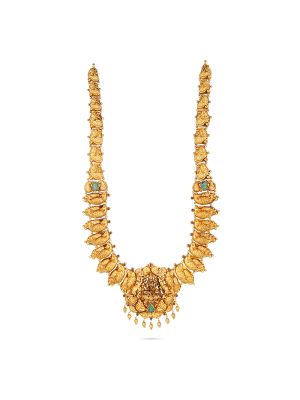 Antique Green Stone Pendant Malai-hover