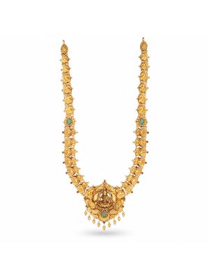 Lakshmi Green Gem Pendant Malai-hover