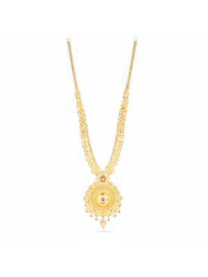 Floral Gemstone Round Pendant Malai-hover