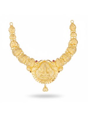 Lakshmi Temple Pendant Necklace-hover