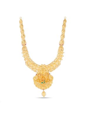 Elegant Lakshmi Pendant Floral Necklace-hover