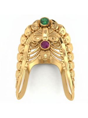 Intricate Filigree Ladies Gold Ring-hover