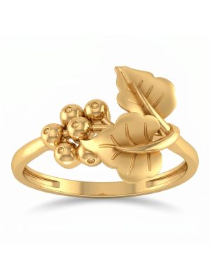 Ladies Casting Floral Gold Ring-hover