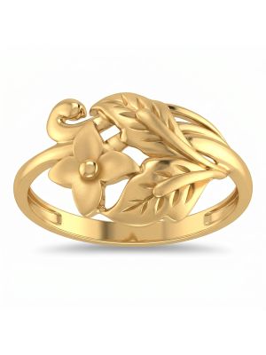 Ladies Casting Leaf Gold Ring-hover
