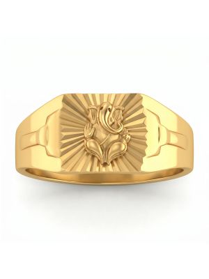 Lord Ganesh Spritual Casting Gold Ring-hover