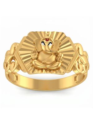 Divine Lord Ganesh Casting Gold Ring-hover