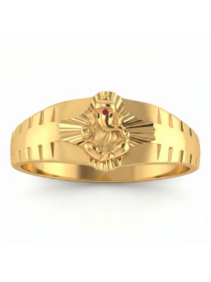 Lord Ganapathy Casting Gold Ring-hover