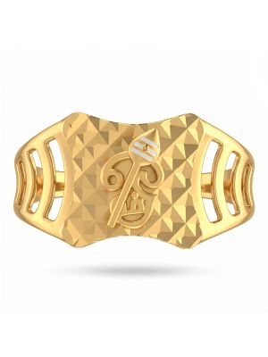 Traditional Om Signet Casting Gold Ring-hover