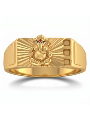 Lord Ganesh Casting Gold Ring-hover