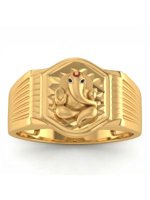 Lord Ganapathy Casting Gold Ring-hover