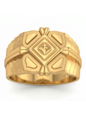 Gents Engagement Casting Gold Ring-hover
