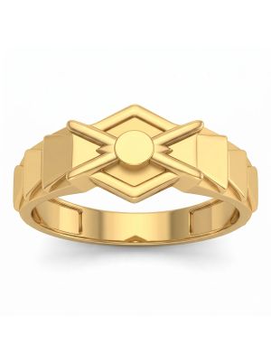 Medallion Signet Casting Gold Ring-hover