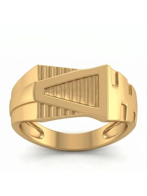 Modern Textured Mens Casting Gold Ring-hover