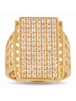 Modern Pave Gents Gold Ring-hover
