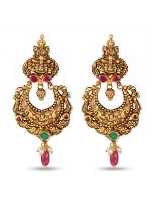 Antique Lakshmi Stone Gold Drops-hover