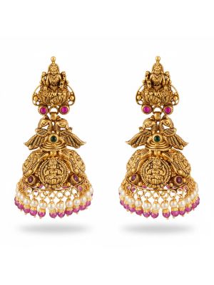 Bridal Antique Lakshmi Jhumka-hover