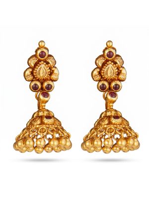 Antique Nagas Leaf Gold Jhumka-hover