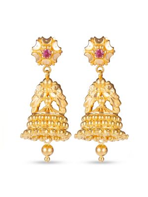 Heritage Gold Jhumka Drops -hover