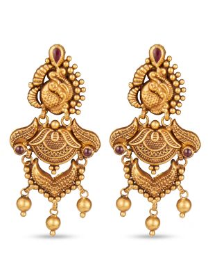 Ornate Antique Peacock Gold Drops-hover